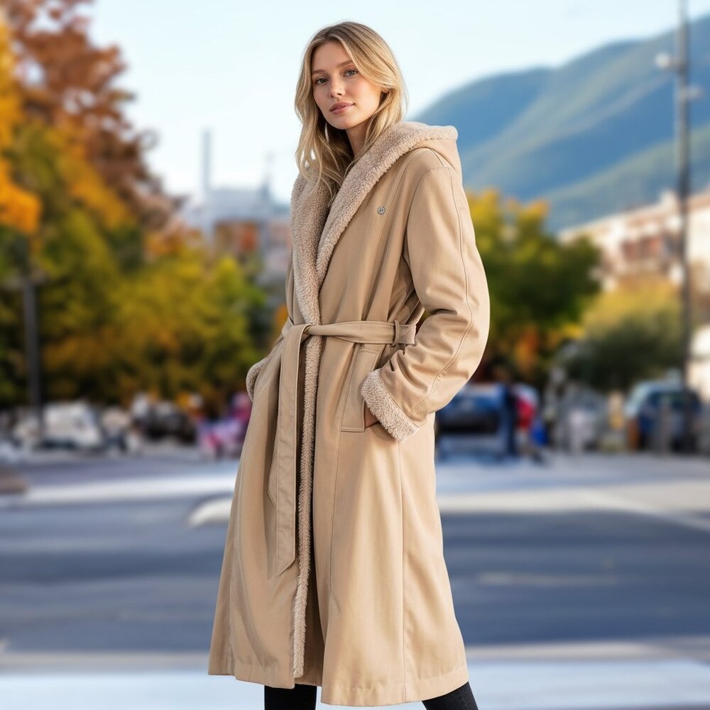 Vintage Hooded Long Coat - Picture 1 of 13